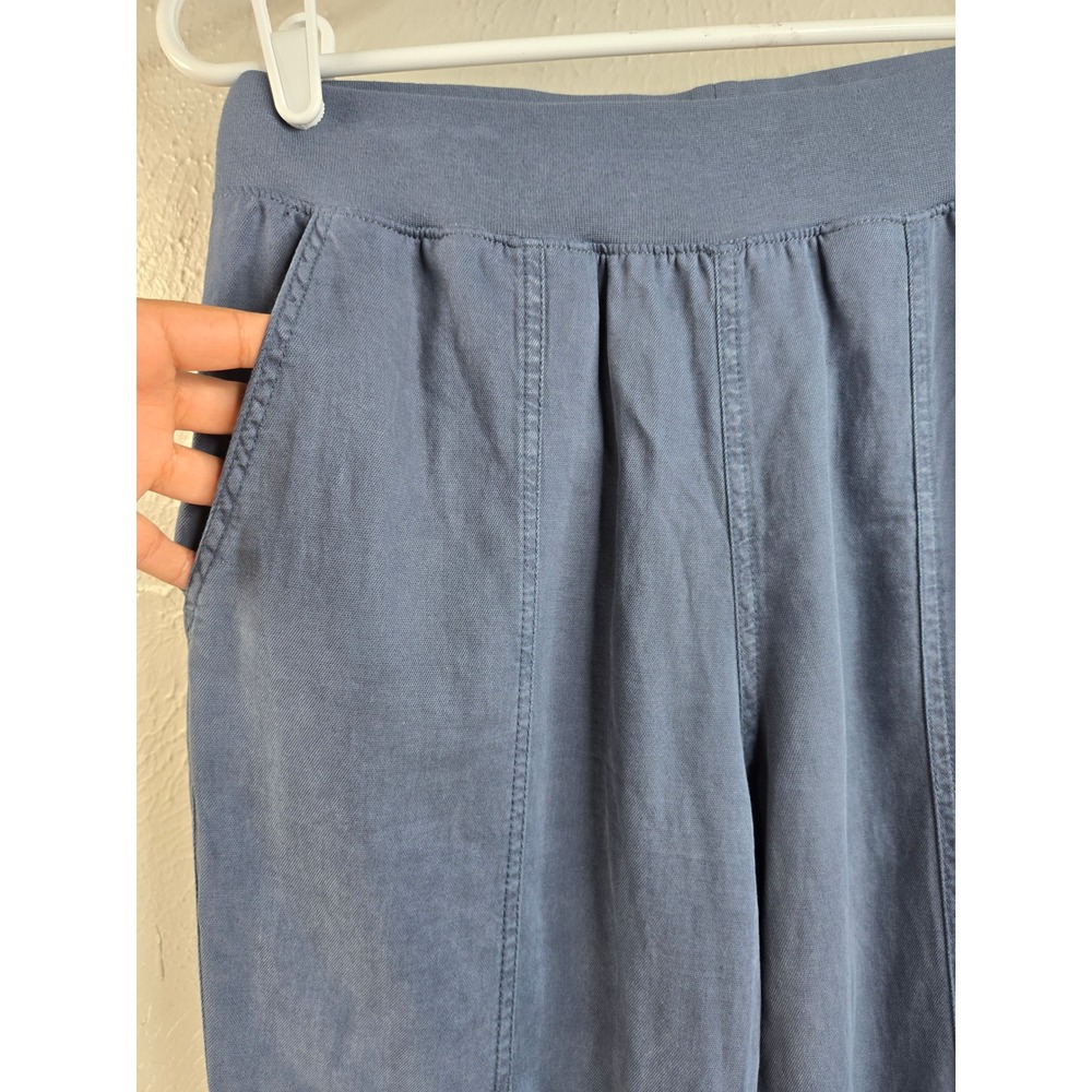 Faherty Linen Blend Tapered Leg Pants S Navy Blue Lightweight Relaxed Fit Pullon - Picture 4 of 9